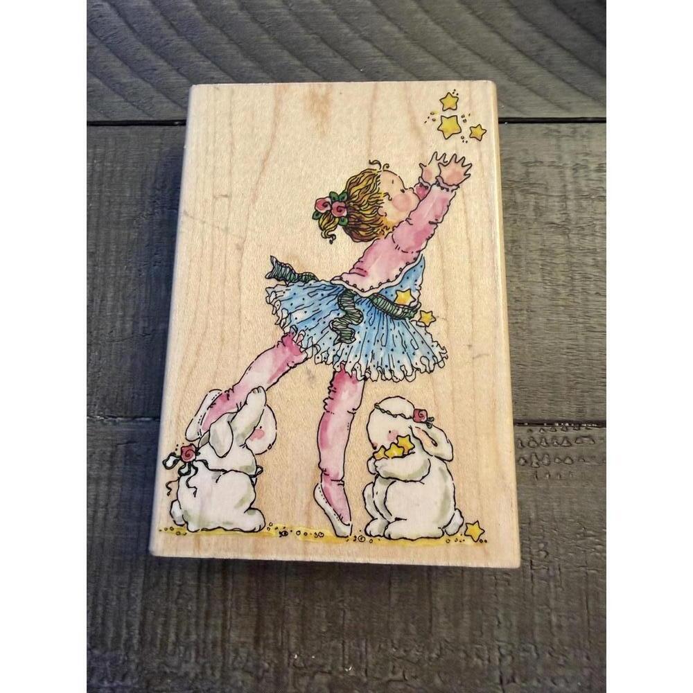Penny Black Reach for the Stars 2010 wood block rubber stamp